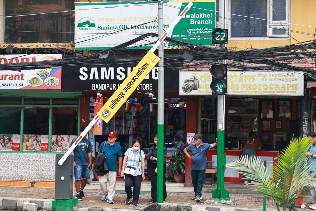 09-Lalitpur road cross safety barrier_Nepal Photo Library5