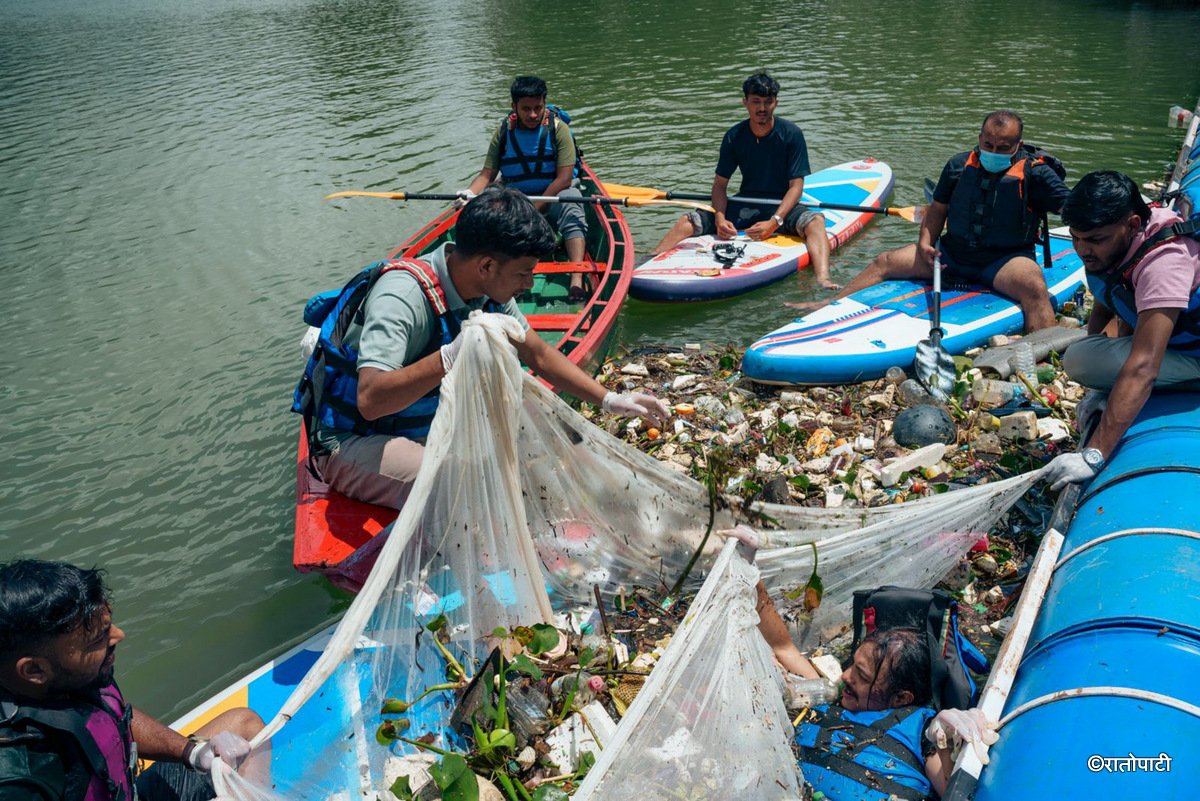 10-Phewa lake waste Managed_Nepal photo library10