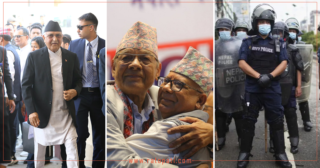   १० बजे १० समाचार : एमालेमा नोकझोक, माधव र वामदेवको अंकमाल