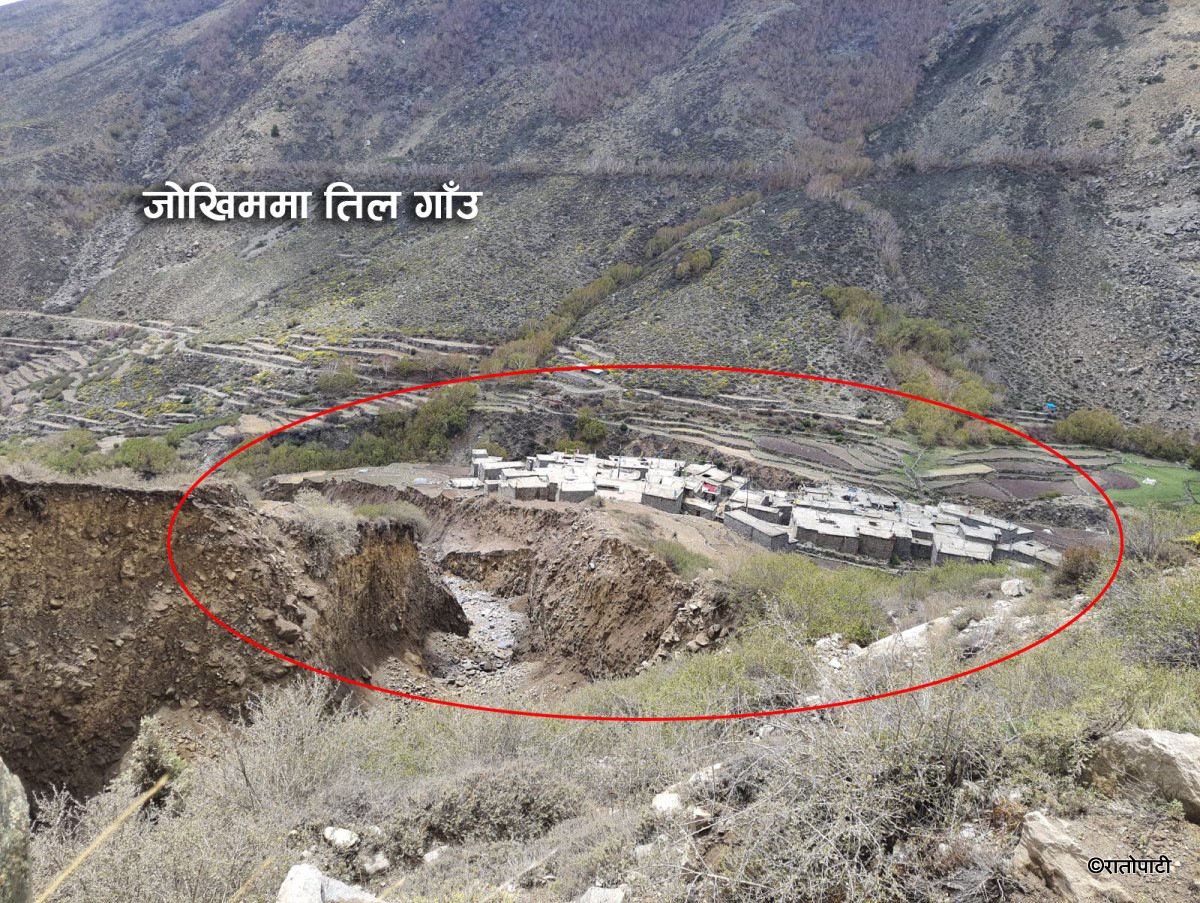 हुम्लाको लिमी उपत्यकाको तील गाउँ हिम पहिरोको उच्च जोखिममा, तस्बिरमा हेर्नुहोस्