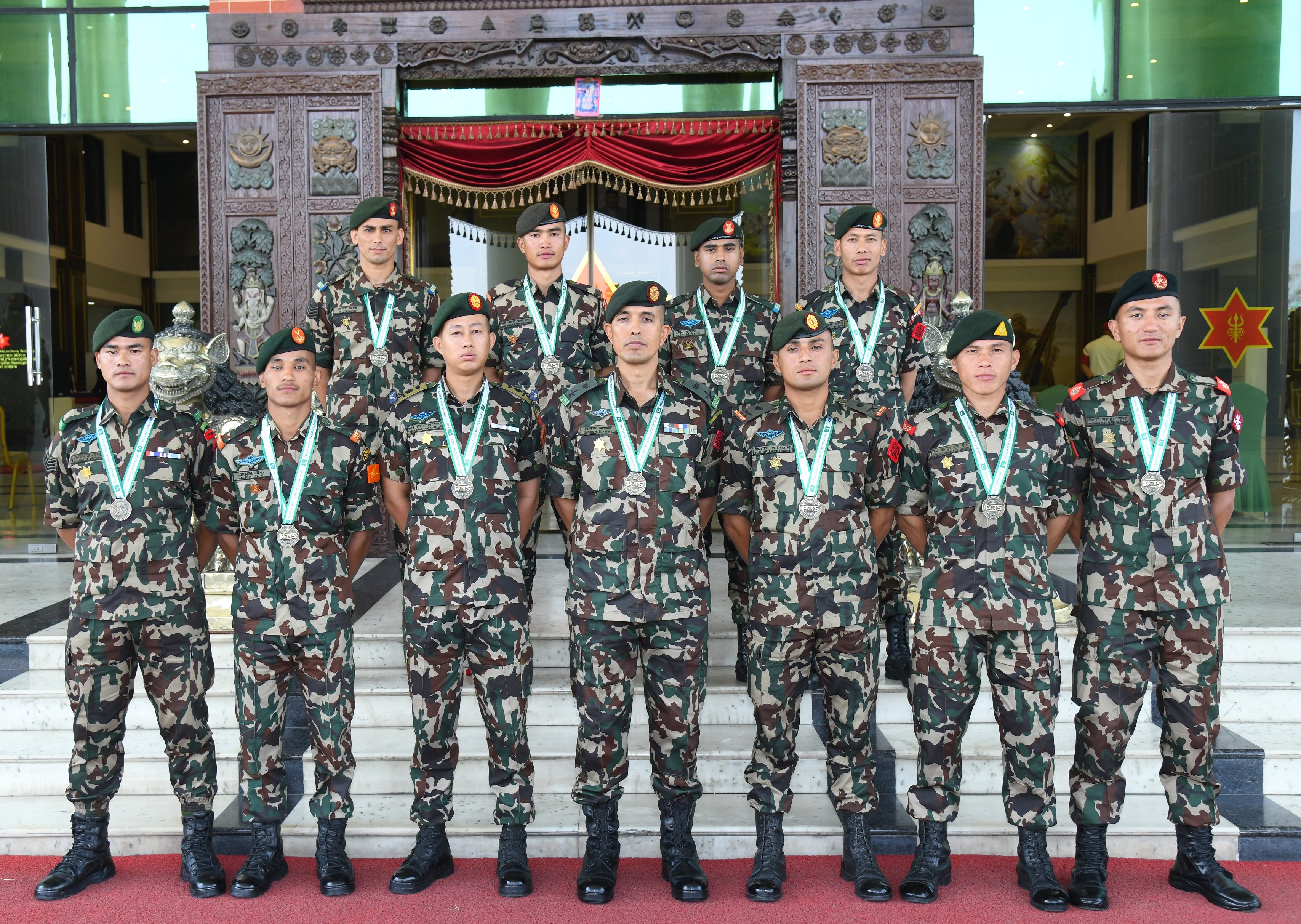 अन्तर्राष्ट्रिय सैन्य अभ्यासमा स्वर्ण पदक विजेता नेपाली सेनाको टोलीलाई जङ्गी अड्डामा सम्मान