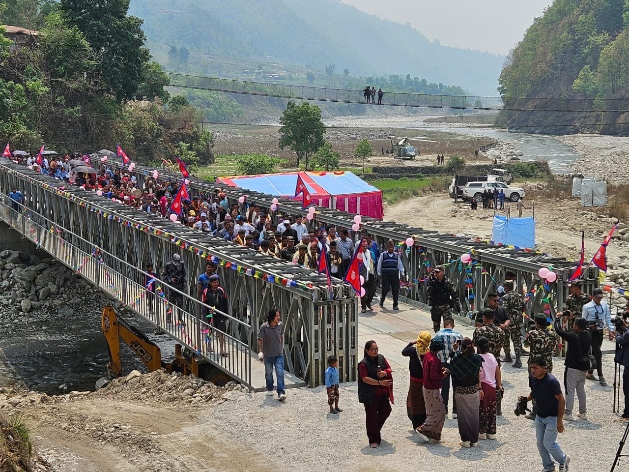 नेपाली सेनाद्वारा निर्मित बेलिबृज उद्घाटन