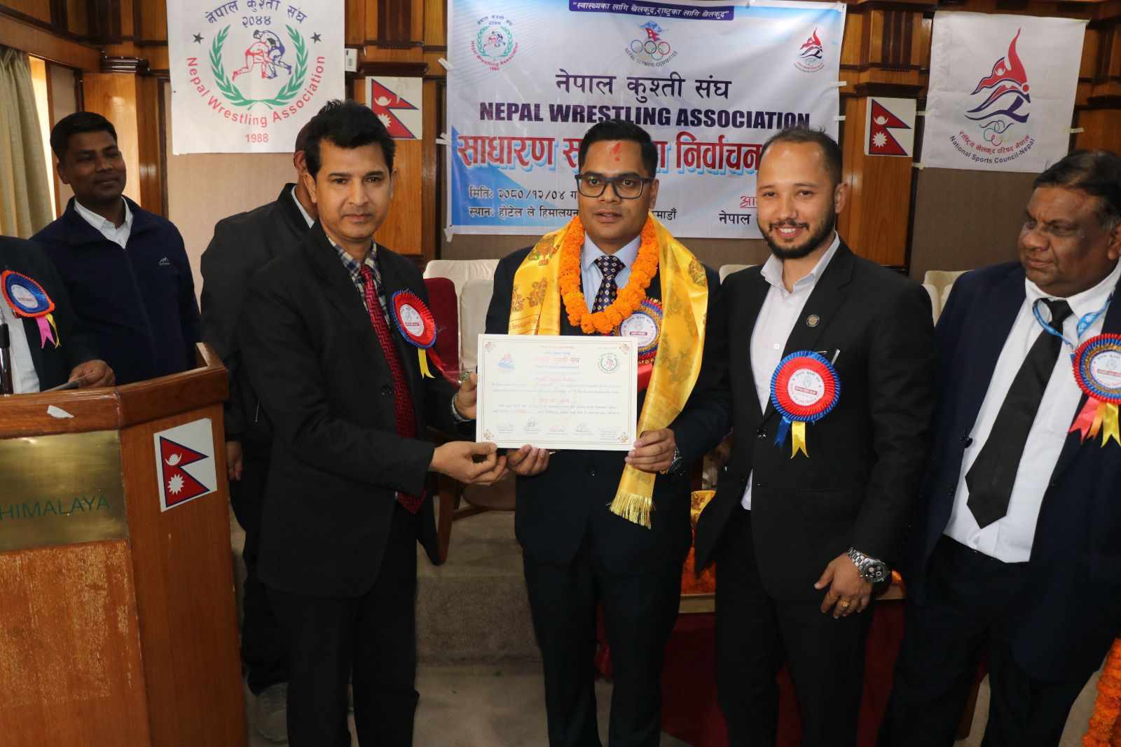 कुसारीको अध्यक्षतामा नेपाल कुस्ती संघमा नयाँ नेतृत्व चयन