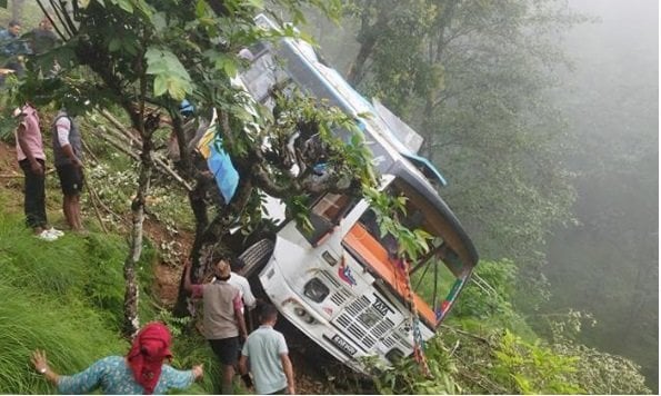 Eight injured in a bus accident in Ramechhap, three in serious condition
