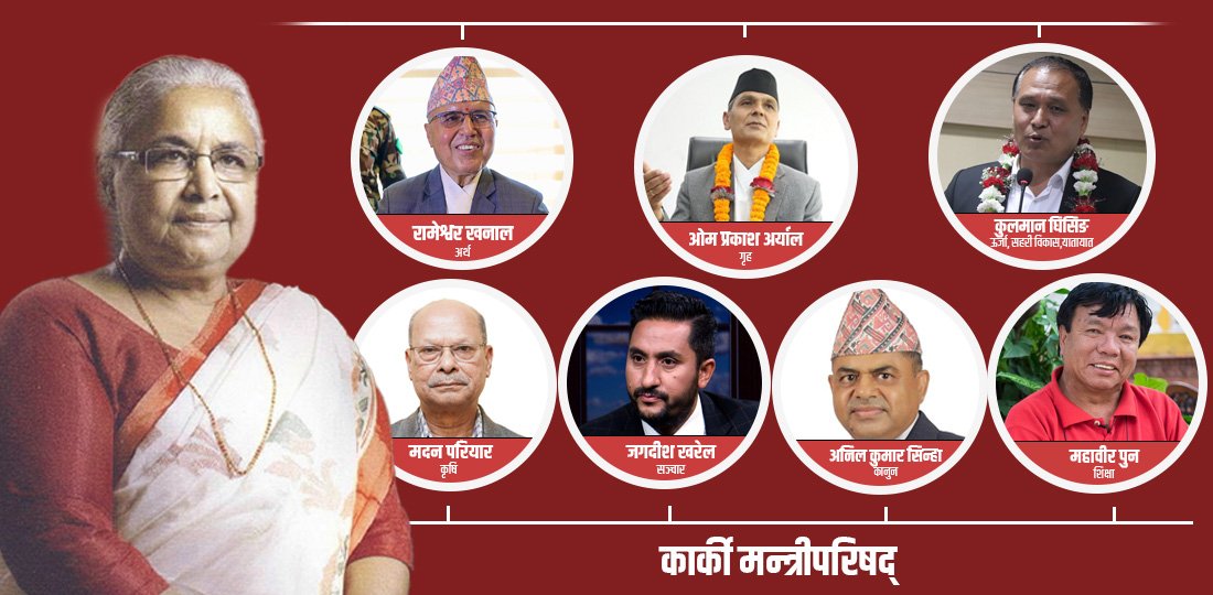 ८ सदस्यीय मन्त्रिपरिषद्‍मा खरेललाई पुछारको वरीयता (सूचीसहित)