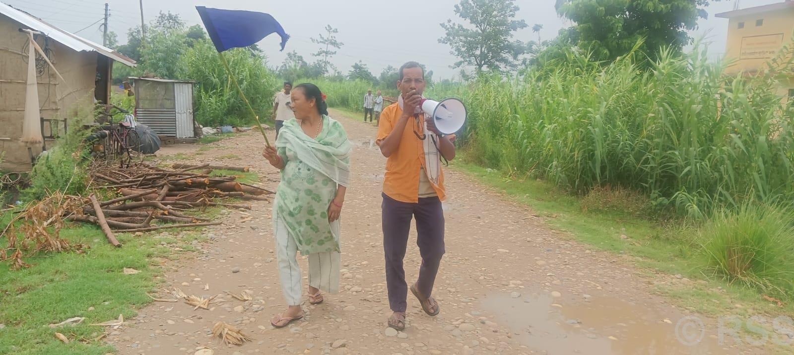 तटीय क्षेत्रका समुदायमा बाढीको कृत्रिम नमूना अभ्यास