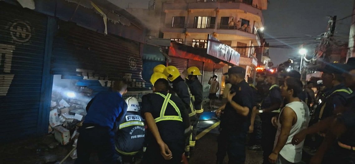 Two Warehouses Catch Fire in Pepsicola, Kathmandu