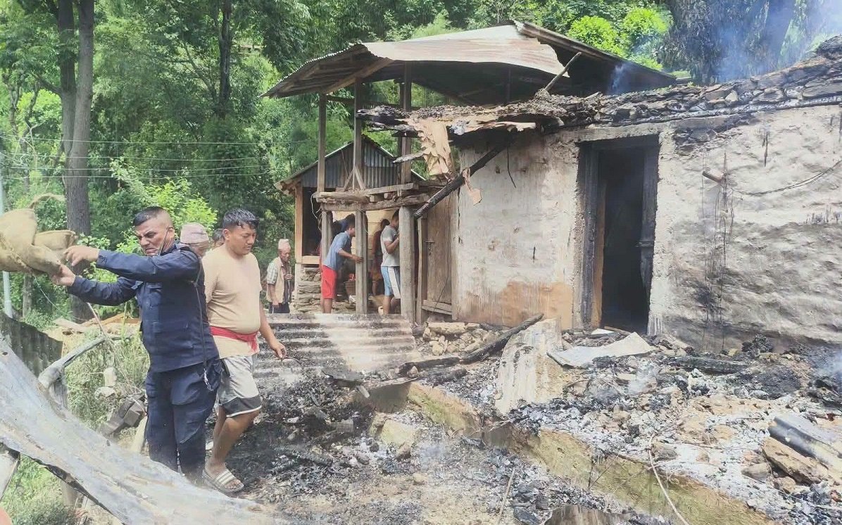 Fire Destroys House in Dolakha's Vaiteswar Rural Municipality