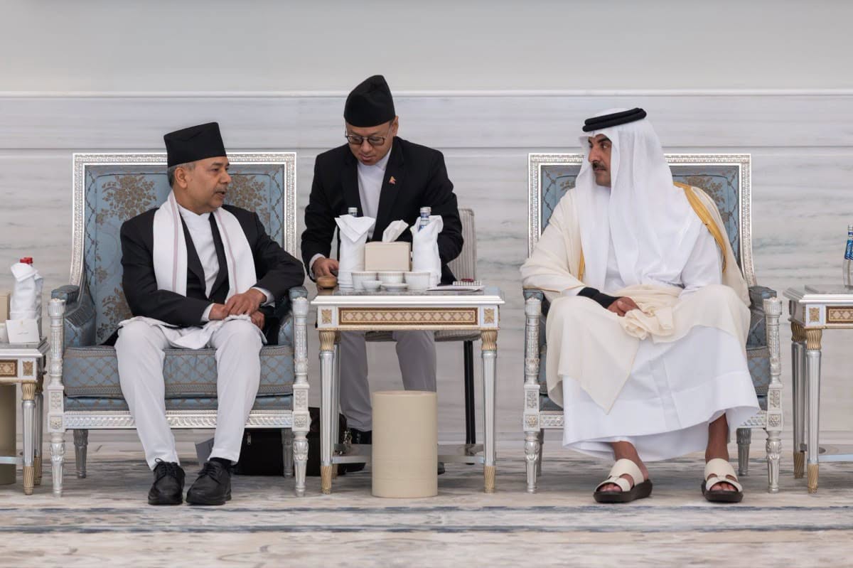 Vice President Yadav Pays Courtesy Call on Qatar's Amir