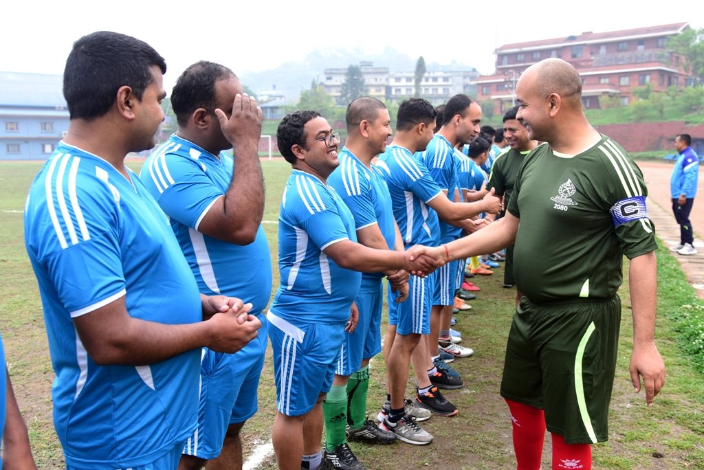 सशस्त्र प्रहरी बल नेपाल र सञ्चारकर्मीबीच मैत्रीपूर्ण फुटबल