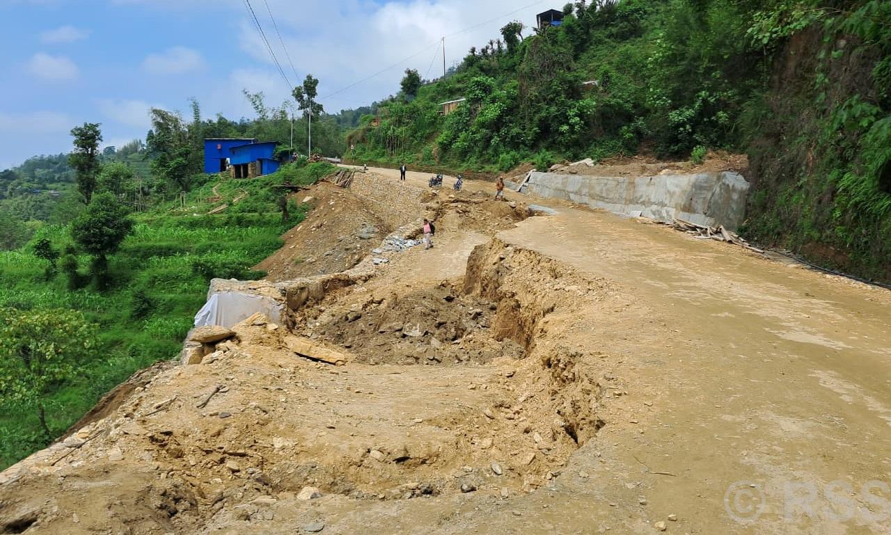 Gabion Wall Collapses Before Completion in Khotang