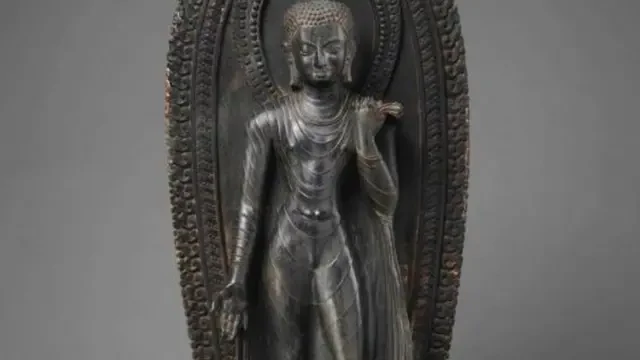 13th Century Stone Statue of Shakyamuni Buddha Restored in Nhuchhe Bahal