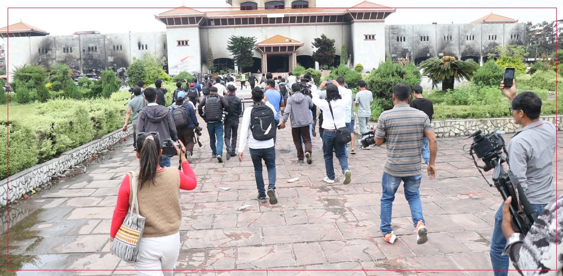 तीन मन्त्रीले गरे क्षतिग्रस्त सङ्घीय संसद् भवनको अनुगमन