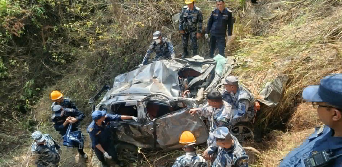 One dead after car plunges off cliff in Dakshinkali, Kathmandu