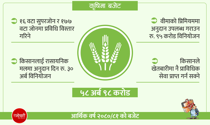 बजेटमा कृषि : रासायनिक मलमा अनुदान दिन ३० अर्ब विनियोजन