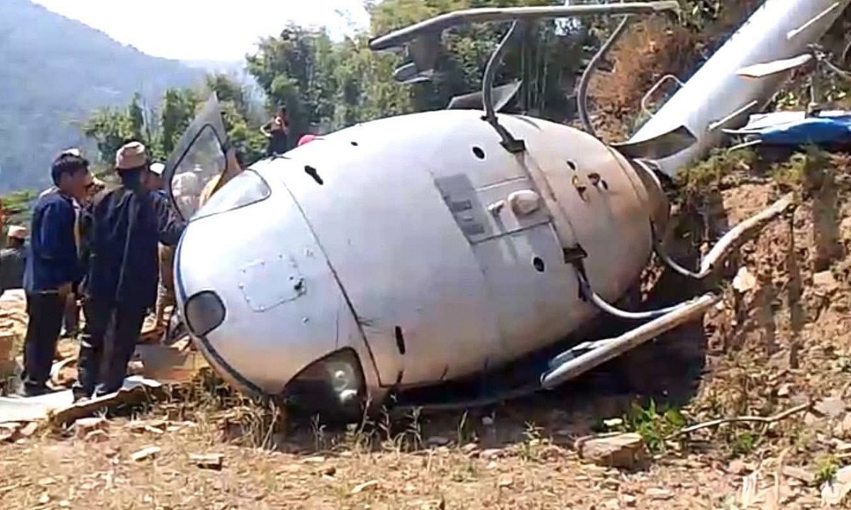 Air Dynasty Helicopter Crashes in Khotang; All Six Aboard Reported Safe