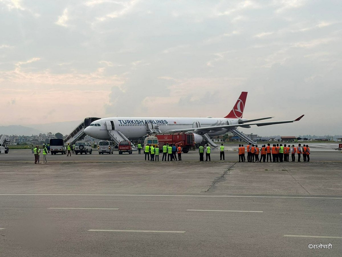 Turkish Airlines Plane Lands Safely in Kathmandu After Landing Gear Smoke Incident