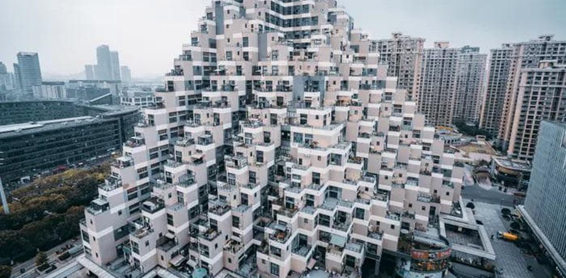 Kunshan's Pyramid Apartment Building Features Unique Design
