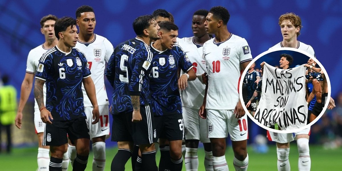 Argentina Players Display 'Malvinas Son Argentinas' Banner After Semi-Final Win