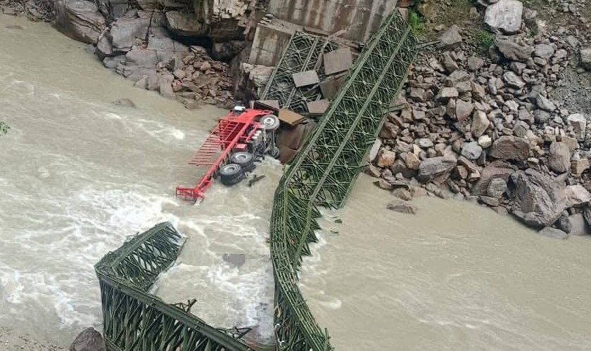 Bailey Bridge Collapses in Sankhuwasabha, Truck Plunges into Arun River