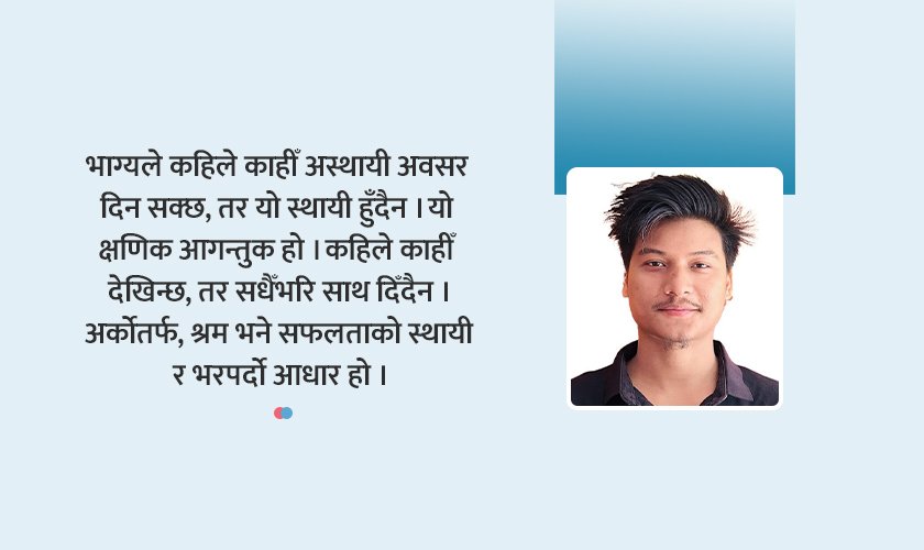   सफलताको सूत्र : श्रमको शक्ति वा भाग्यको साथ ?