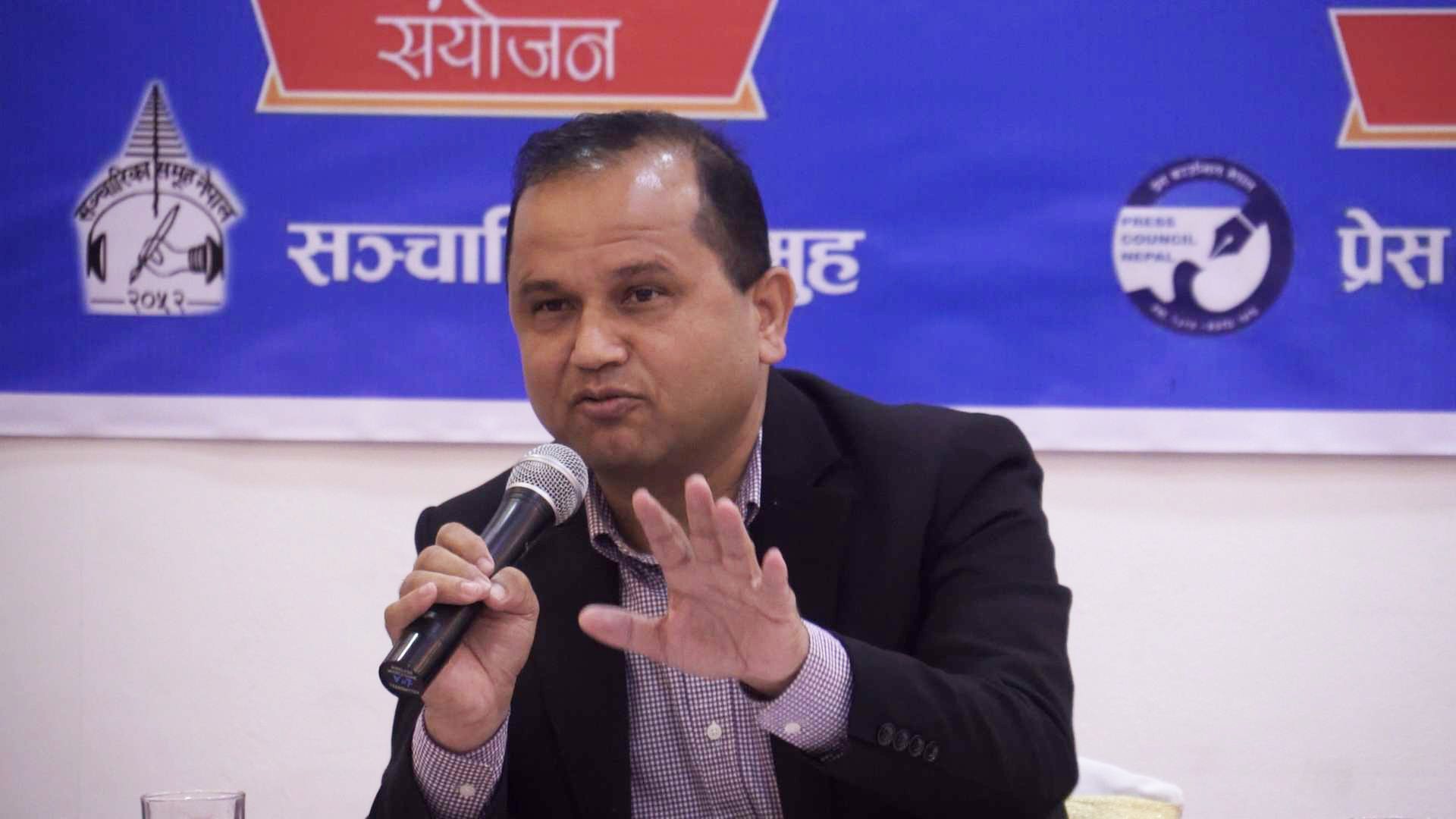 प्रिन्ट मिडिया सङ्कटमा छन् भन्दैमा हात बाँधेर बस्न मिल्दैन : अध्यक्ष बस्नेत