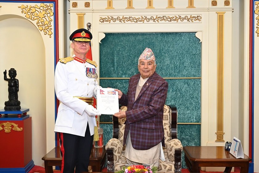   बेलायती सेनाका मेजर जनरल नेतृत्वको प्रतिनिधिमण्डलद्वारा राष्ट्रपतिसँग भेटघाट