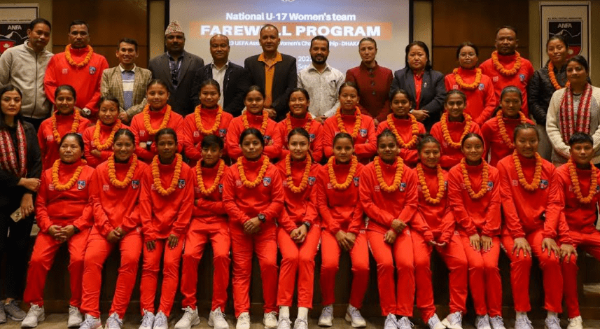 नेपाली यू–१७ महिला फुटबल टोलीको विदाइ