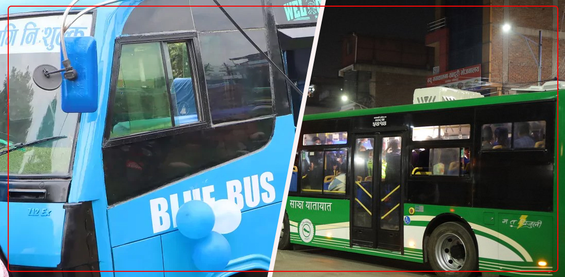 साझा बसको रङ फेरेर साउन १ देखि चल्दैछन् ‘ब्लु बस’, कुन रुटमा कतिवटा ?