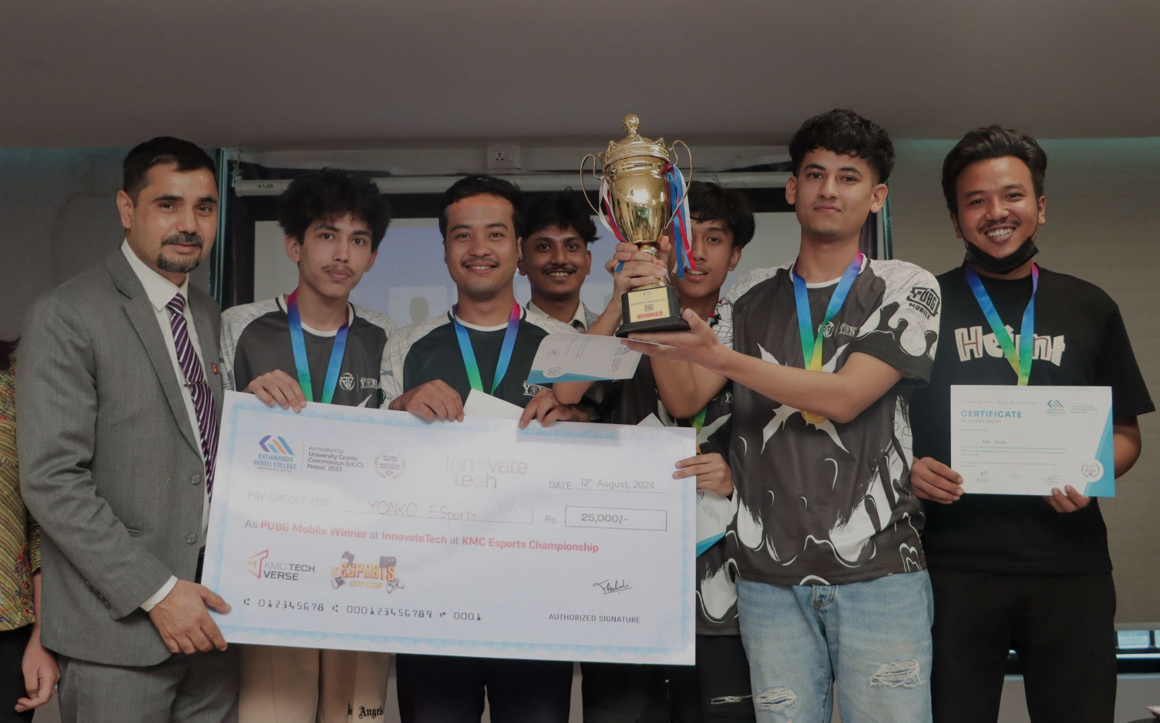   काठमाडौँ मोडल कलेजद्वारा आयोजित इनोभेट टेक अन्तर्गतको  पब्जी प्रतियोगिता सम्पन्न, योन्को ईस्पोर्ट्स विजेता