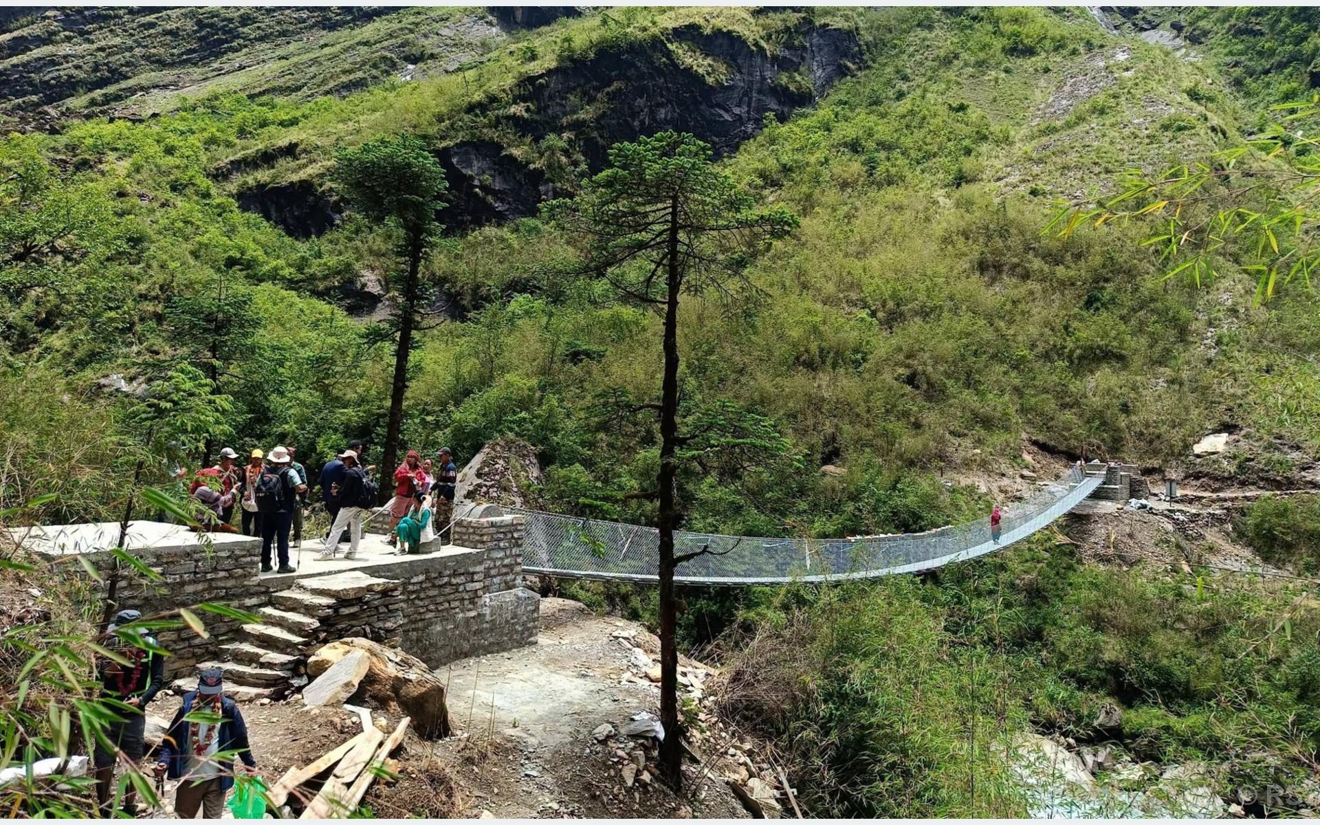Suspension Bridge Built on 'Maurice Herzog' Trail in Myagdi
