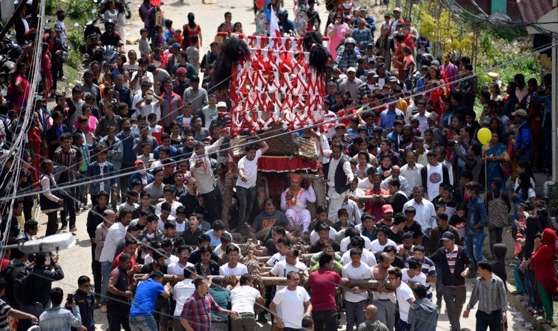 बनेपामा २५ सय वर्ष पुरानो चण्डेश्वरी जात्रा मनाइँदै