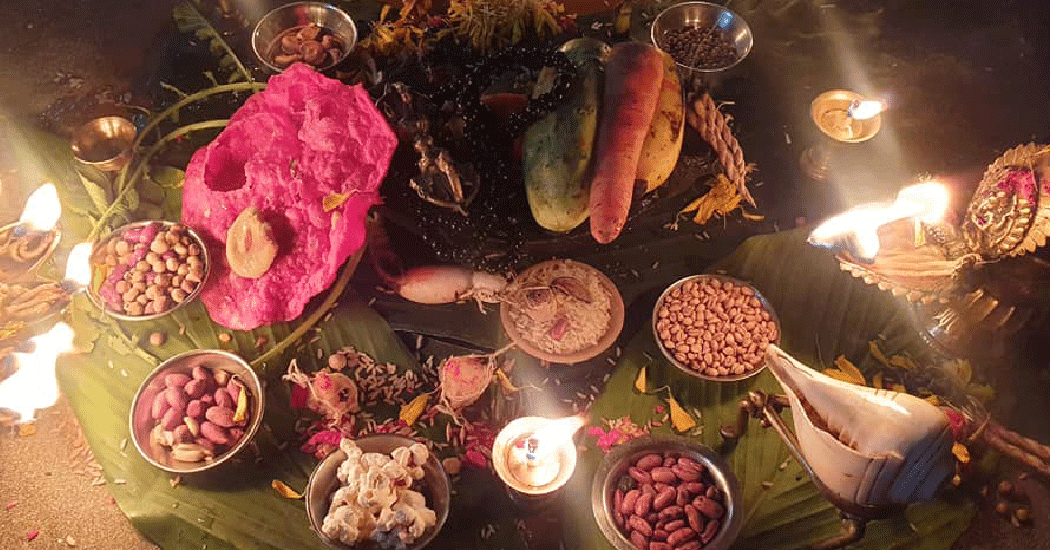   नेवार समुदायले चथा पर्व मनाउँदै