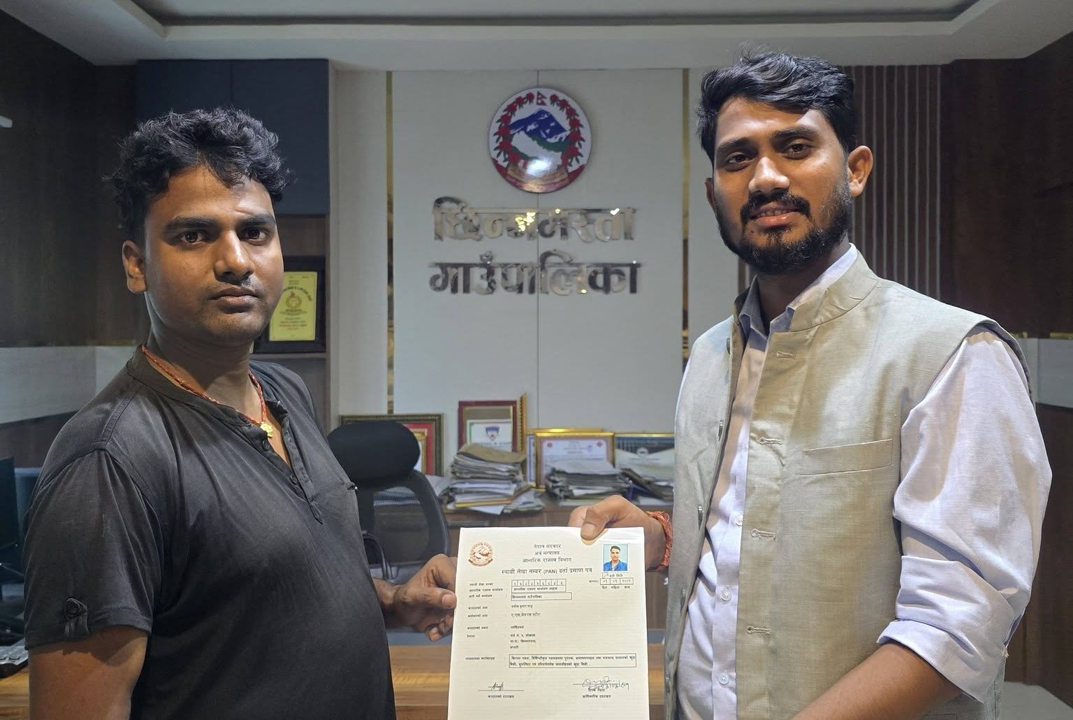 छिन्नमस्ता गाउँपालिकाबाटै कर सेवा सुरु, अब प्यान र कर चुक्ताका लागि राजविराज जानु नपर्ने