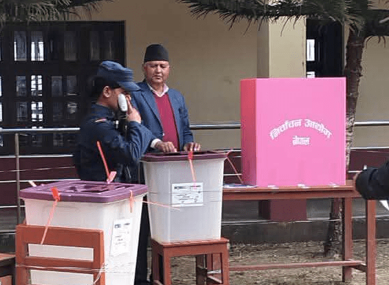 Lumbini Province Chief Minister Casts Vote in Arghakhanchi