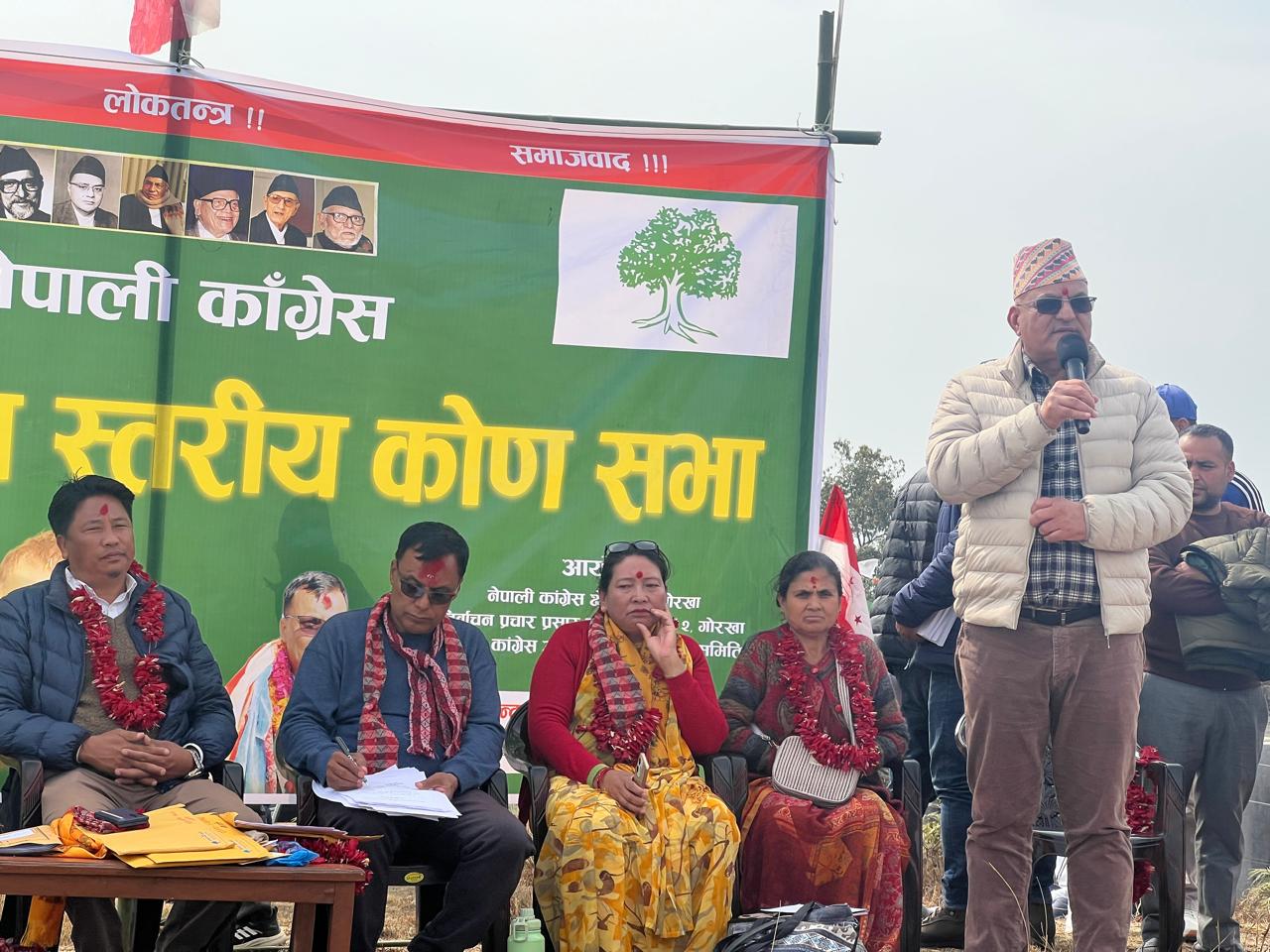 Gandaki Chief Minister Surrenderj Pandey Campaigns in Gorkha-2, Citing Provincial Budget Allocations