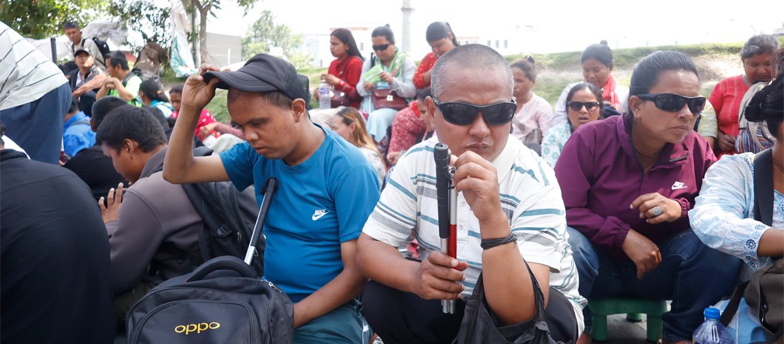 Visually Impaired Protest Against Kathmandu Metropolitan City and Government