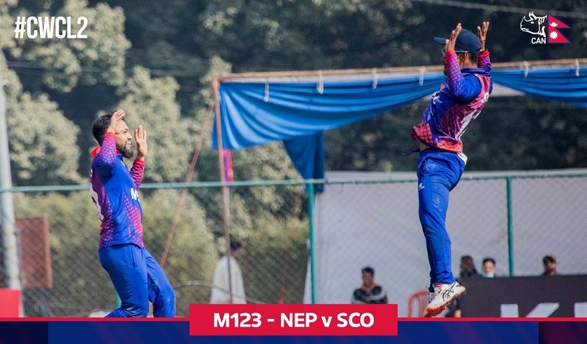 स्कटल्याण्डद्वारा नेपाल सामु २ सय ७५ रनको लक्ष्य, सन्दीपले लिए ३ विकेट