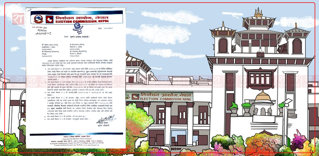   निर्वाचन आयोगले पठायो रास्वपालाई पत्र (पत्रसहित)