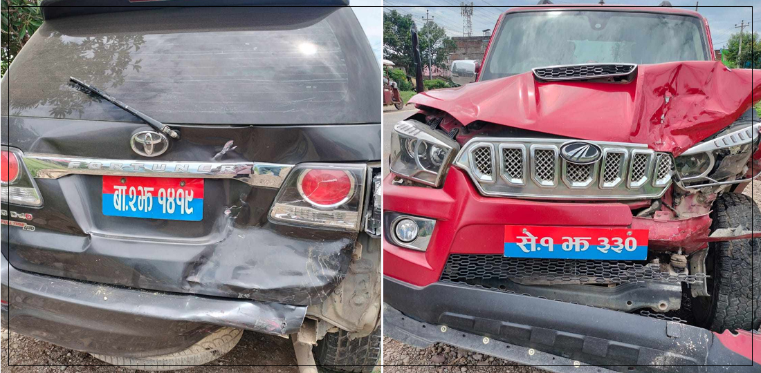 सुदूरपश्चिमका दुई मन्त्री सवार गाडी एकापसमा ठोक्किए