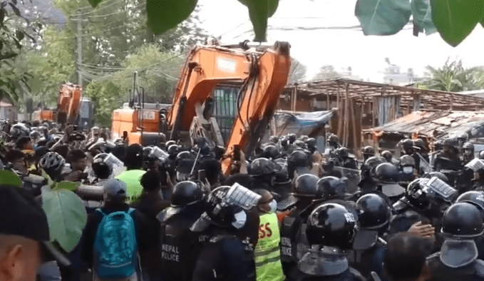 Bulldozers deployed to clear squatter settlements in Thapathali