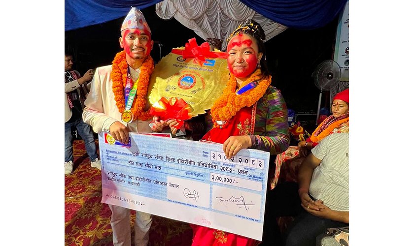 Nishant Bik and Sangina Thapa Magar Win 9th National Running Shield Dohori Geet Competition
