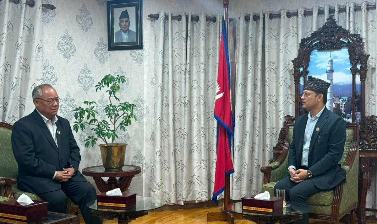 Congress Parliamentary Party Leader Angdembe Meets Speaker Aryal