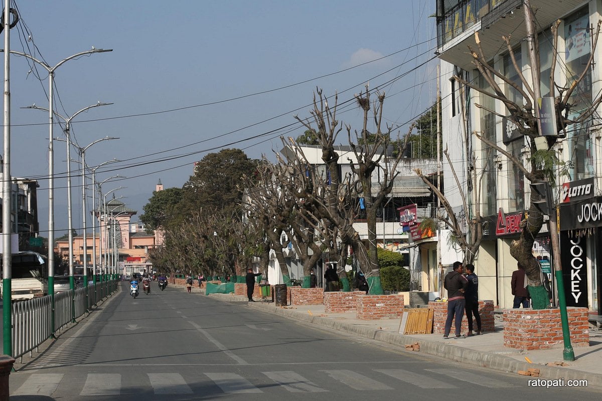 Durbar Marg, Footpath expansion (11)