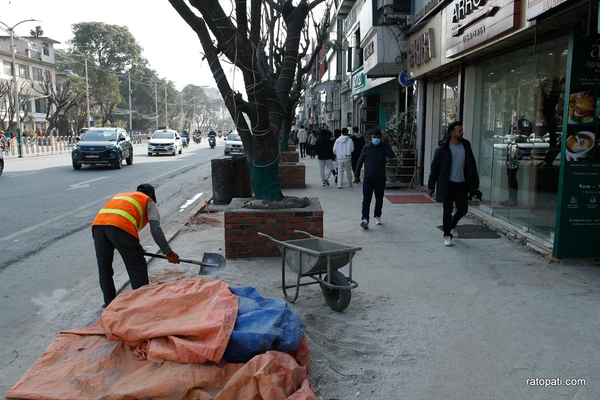 Durbar Marg, Footpath expansion (2)