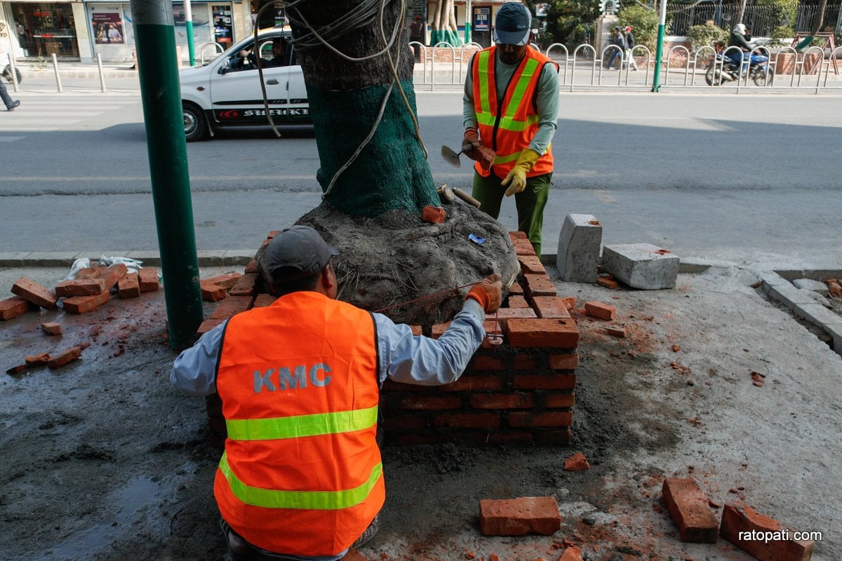 Durbar Marg, Footpath expansion (3)