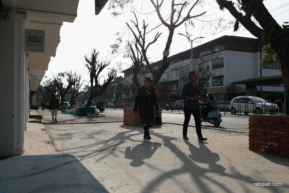 Durbar Marg, Footpath expansion (4)