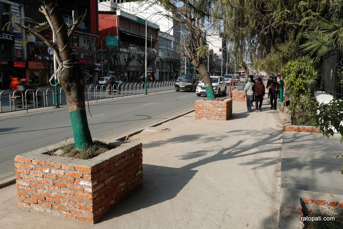 Durbar Marg, Footpath expansion (5)