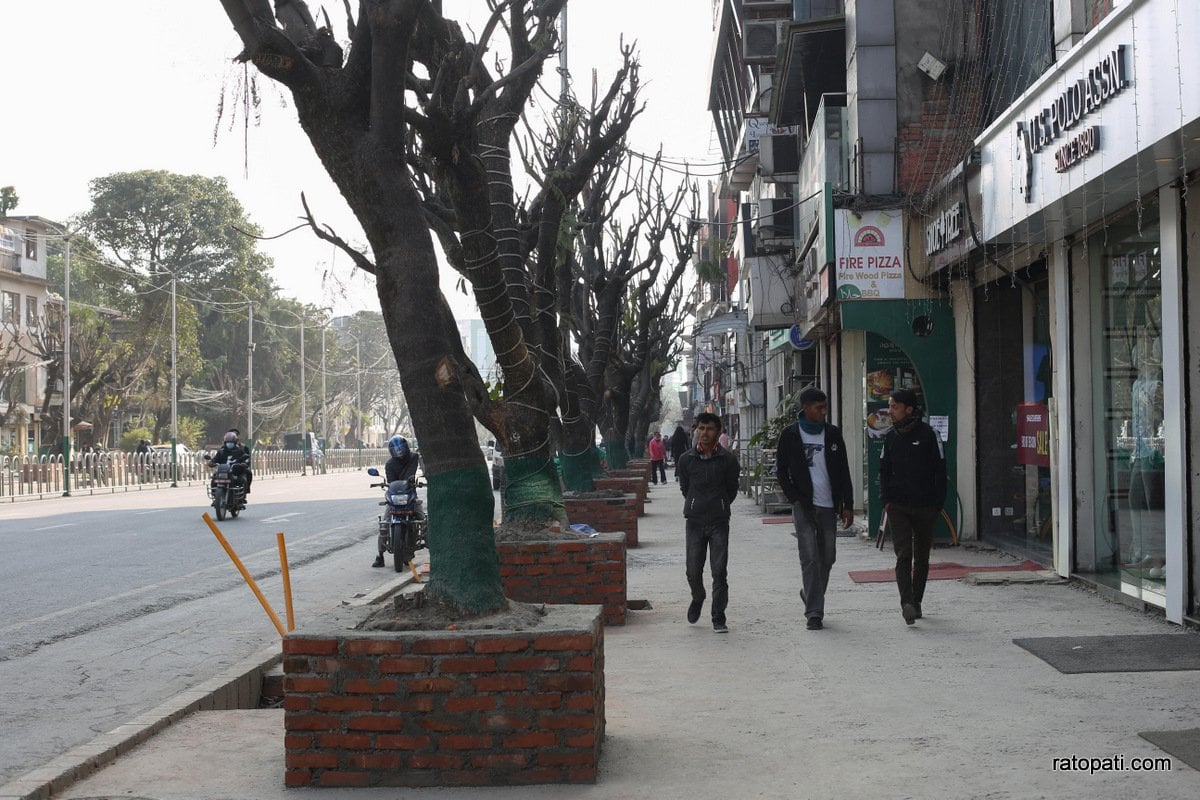 Durbar Marg, Footpath expansion (6)