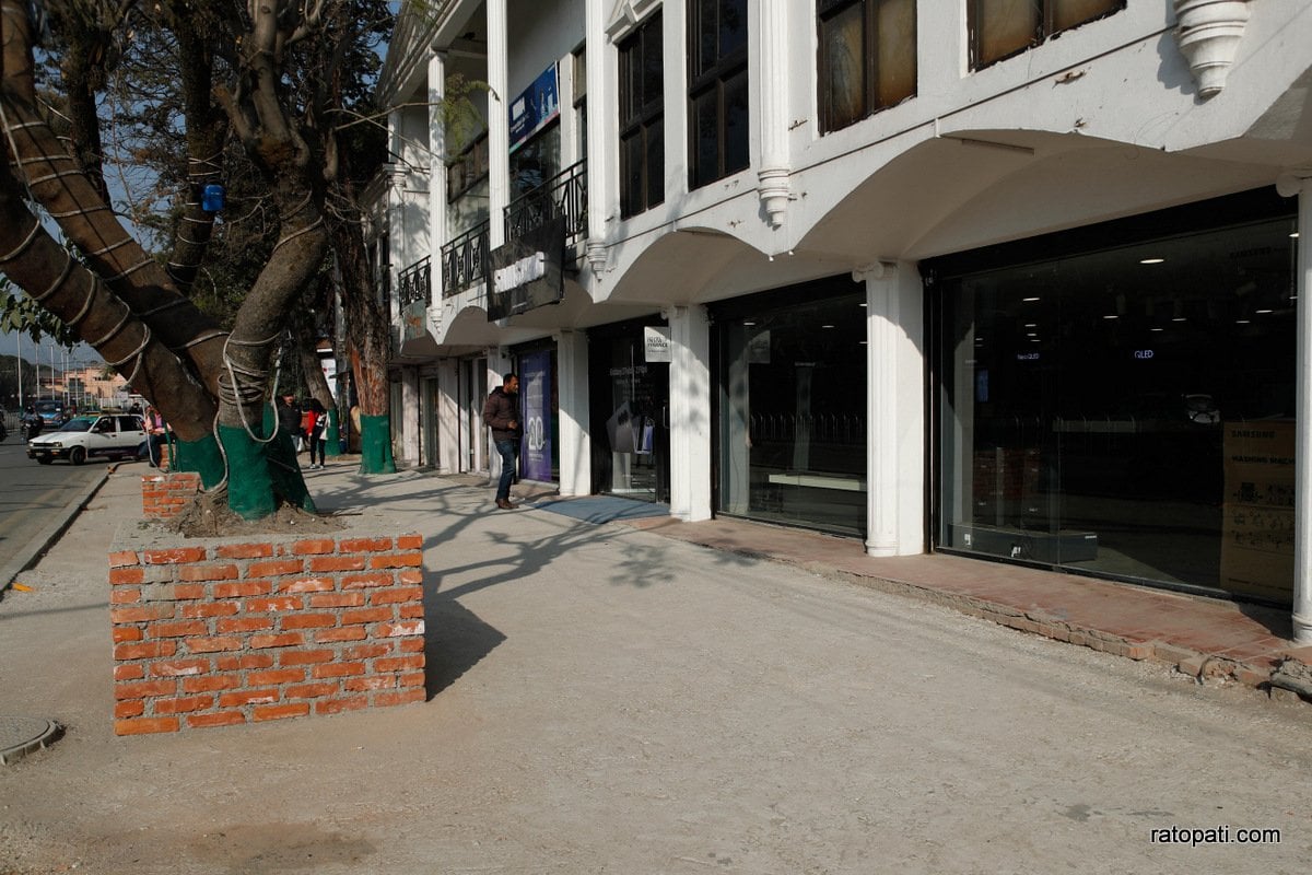 Durbar Marg, Footpath expansion (7)